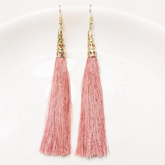5/$22 Bohemian Tassel Earring Cherry - Picture 2 of 5